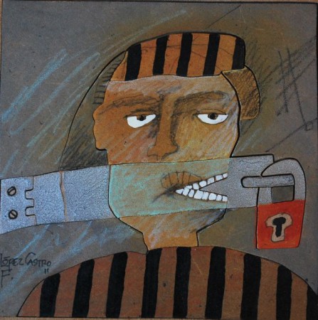 Mixta sobre HDF 10x10 cms.